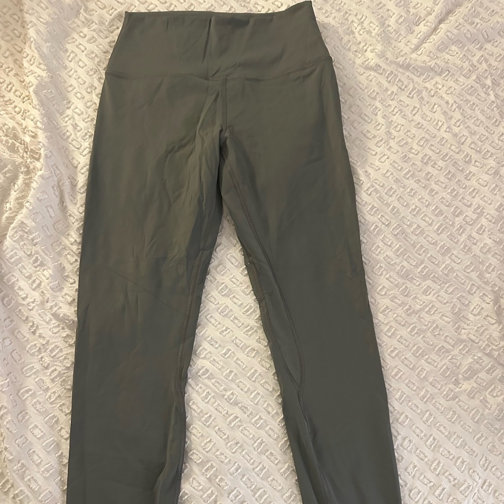 Olive Green High-Waisted Leggings